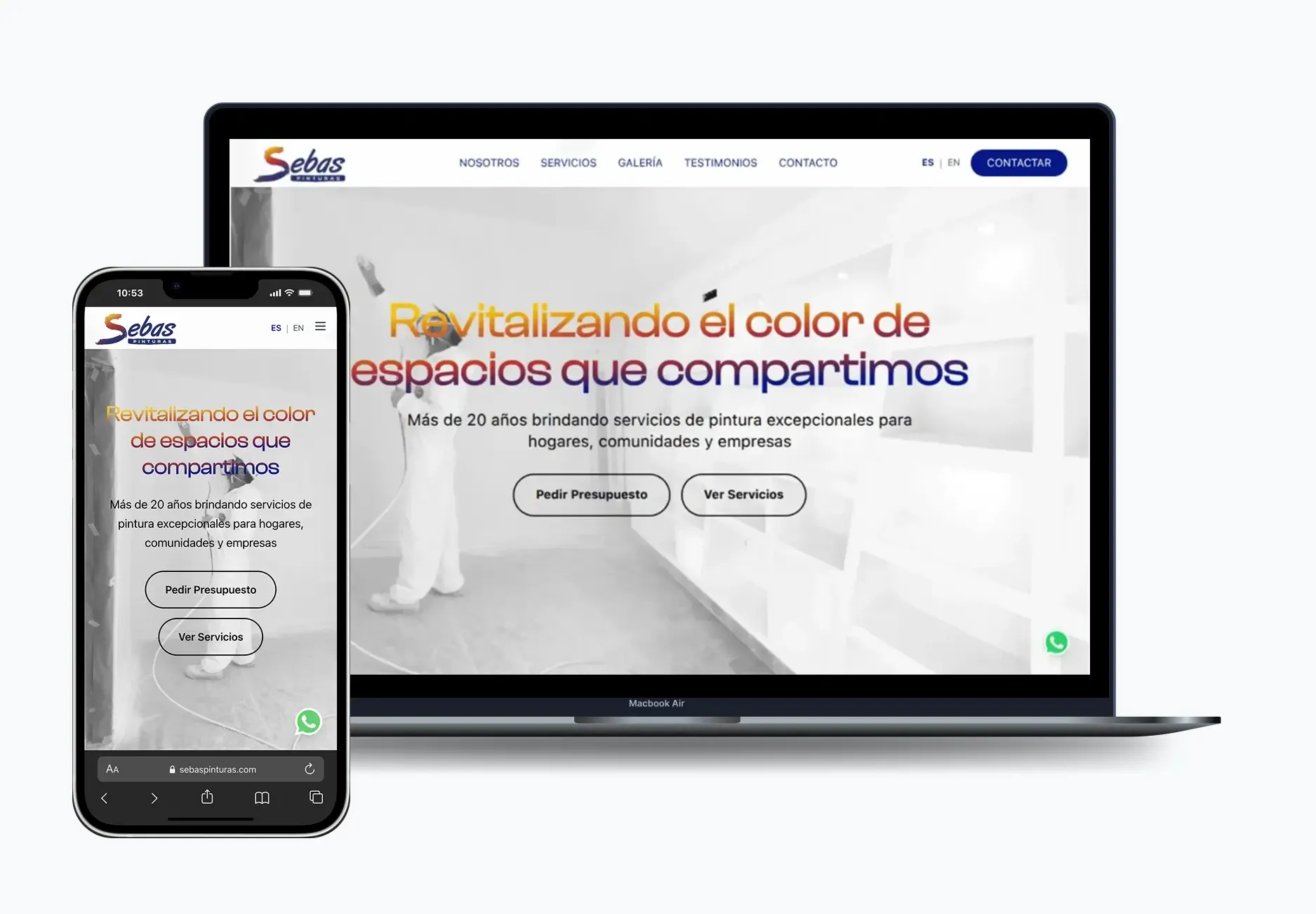 Portfolio digital Sebas Pinturas — empresa de pintura profesional en Almería