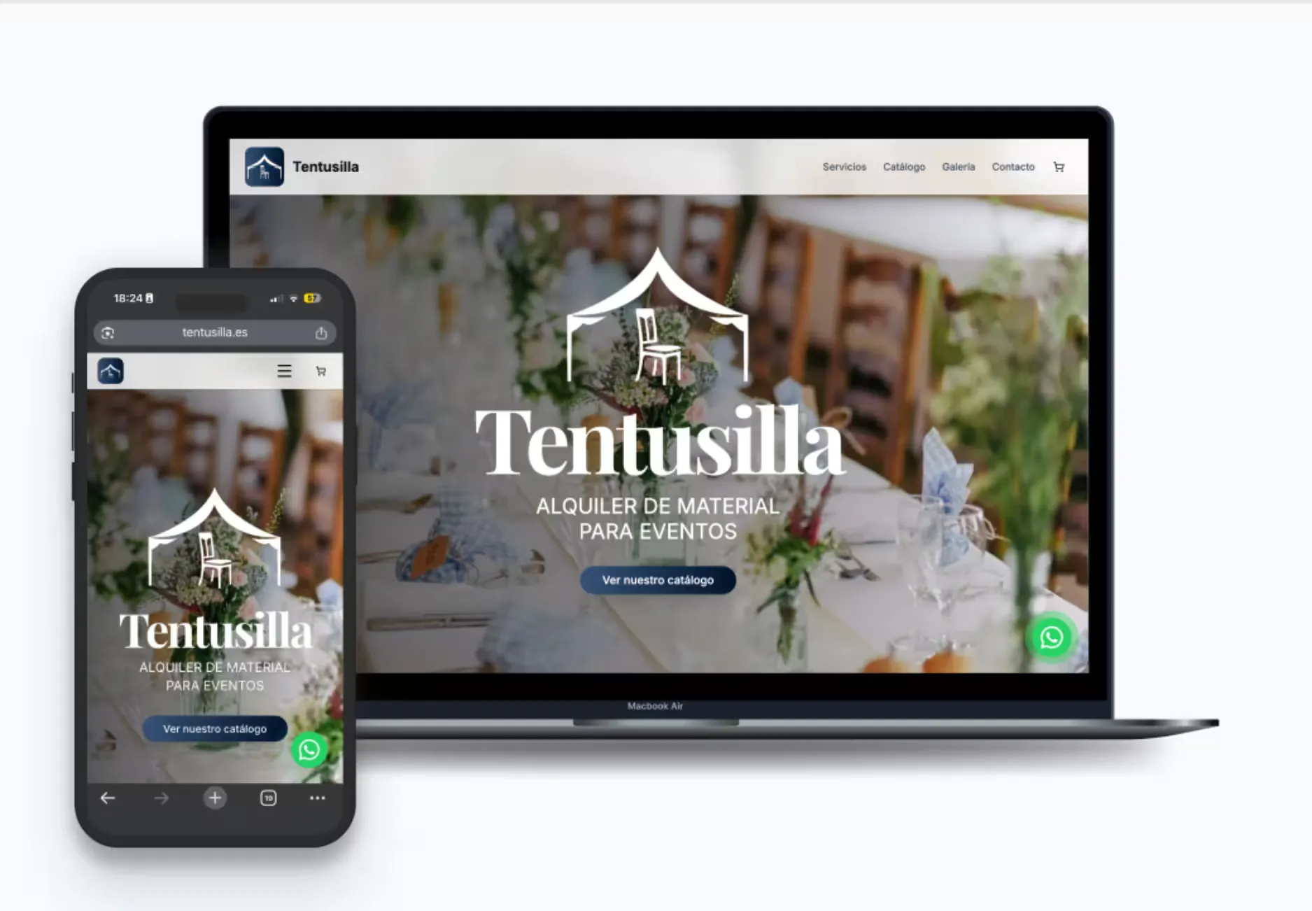 Web de Tentusilla — alquiler de material para eventos con gestión de inventario