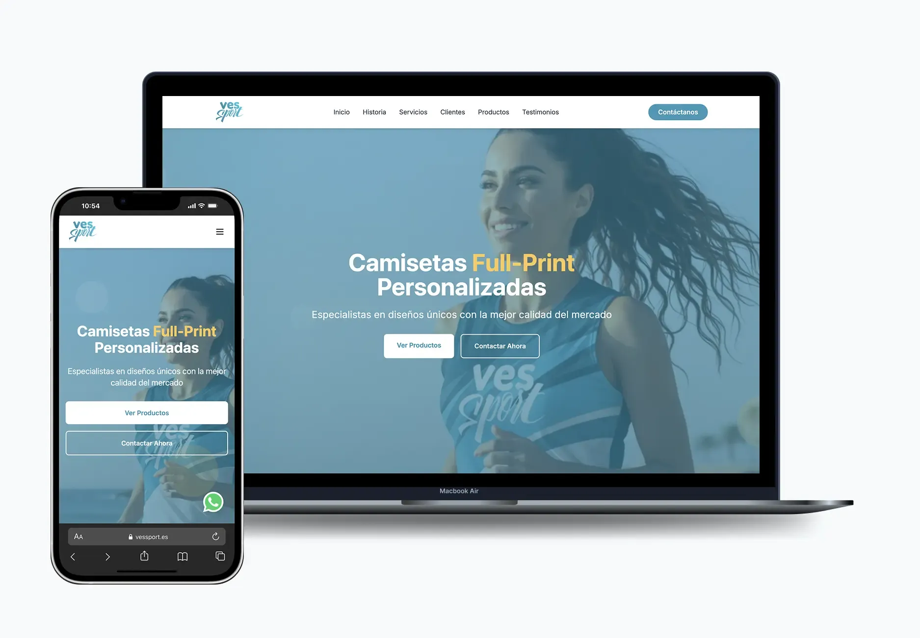 Ecommerce VES Sport — tienda online de ropa deportiva personalizada con Fullprint